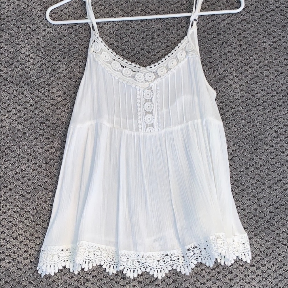 White lace tank top